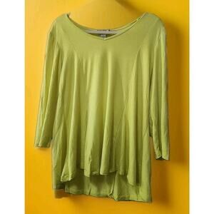 Glitterscope Viscose 3/4 Sleeve Top Blouse New Large Excellent A126